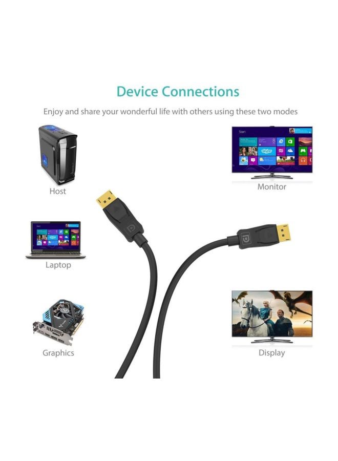 ساينك واير كابل منفذ شاشة بدقة 4K أسود - Image 5