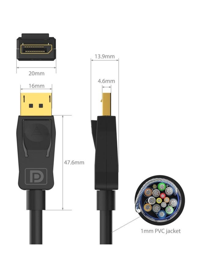 ساينك واير كابل منفذ شاشة بدقة 4K أسود - Image 3