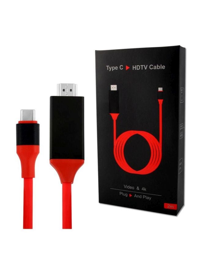 MARGOUN Type C To HDMI TV Cable Red/Black - Image 2