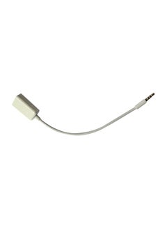 3.5 mm Male AUX To USB Female Converter Cable White