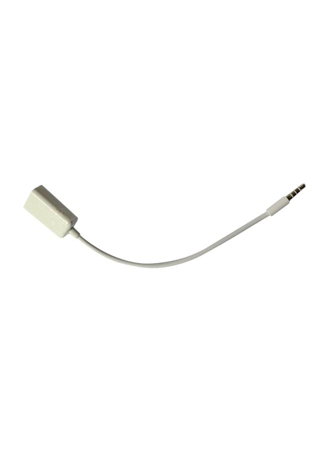 Generic - 3.5 mm Male AUX To USB Female Converter Cable White - Image 1