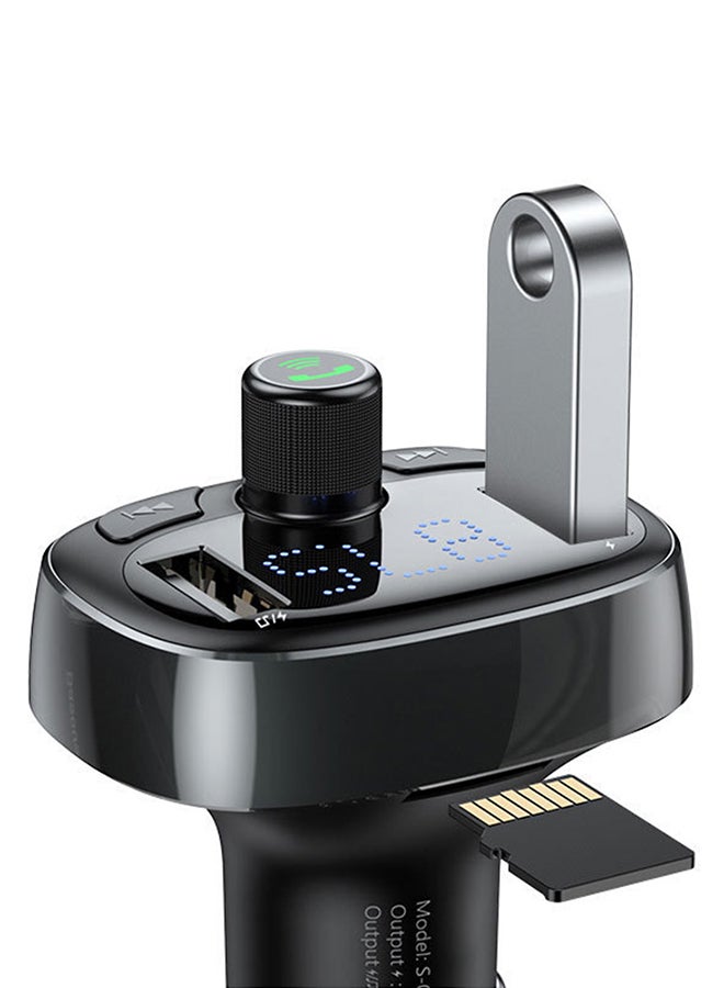 Baseus - S-09 T Cat Head BT Dual USB Car Phone Charger Black - Image 1