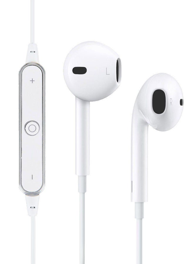 S6 Sports Headphones Wireless Bluetooth Headset Earphone for IPhone Samsung White