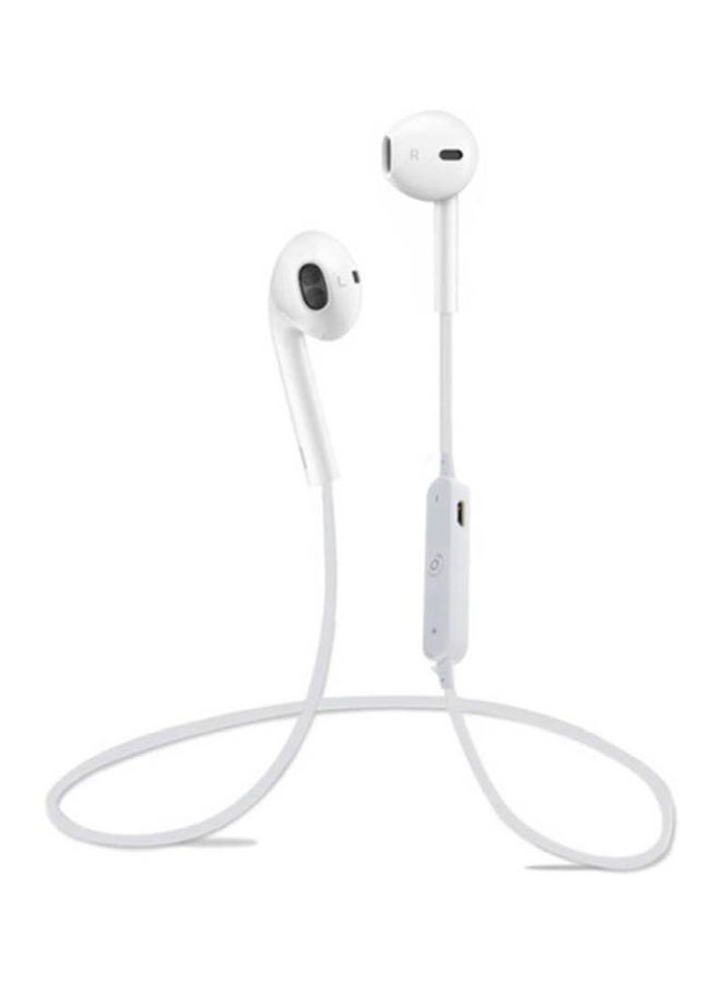 S6 Sports Headphones Wireless Bluetooth Headset Earphone for IPhone Samsung White