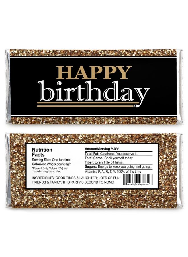 Big Dot of Happiness Set Of 24 Happy Birthday Candy Wrappers  - Image 2