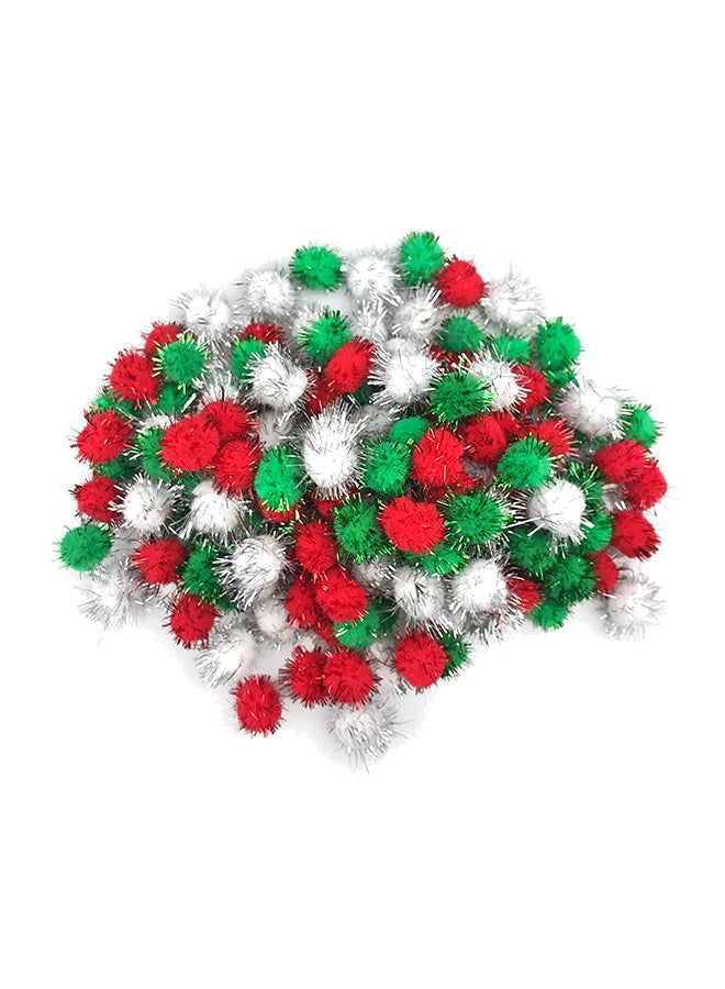 MUMULULU 150-Piece  Glitter Color Pom Poms Decor
