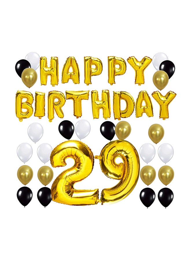 كونجيو مجموعة زينة لحفلة عيد الميلاد التاسع والعشرين مطبوع عليها عبارة "Happy Birthday" - Image 1
