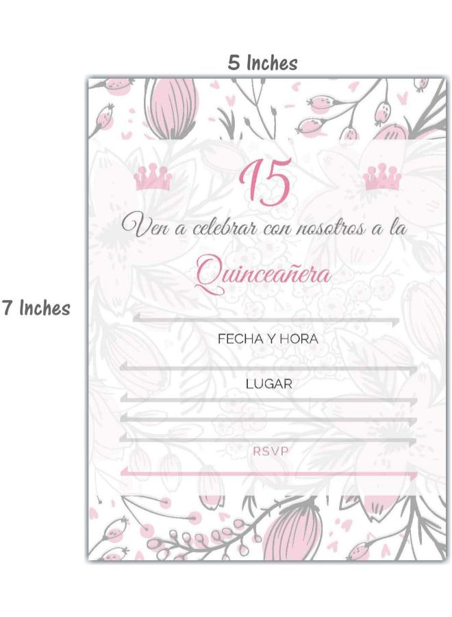 Elcer Pack Of 25 Quincenera Party Invitations With Envelopes - Image 3