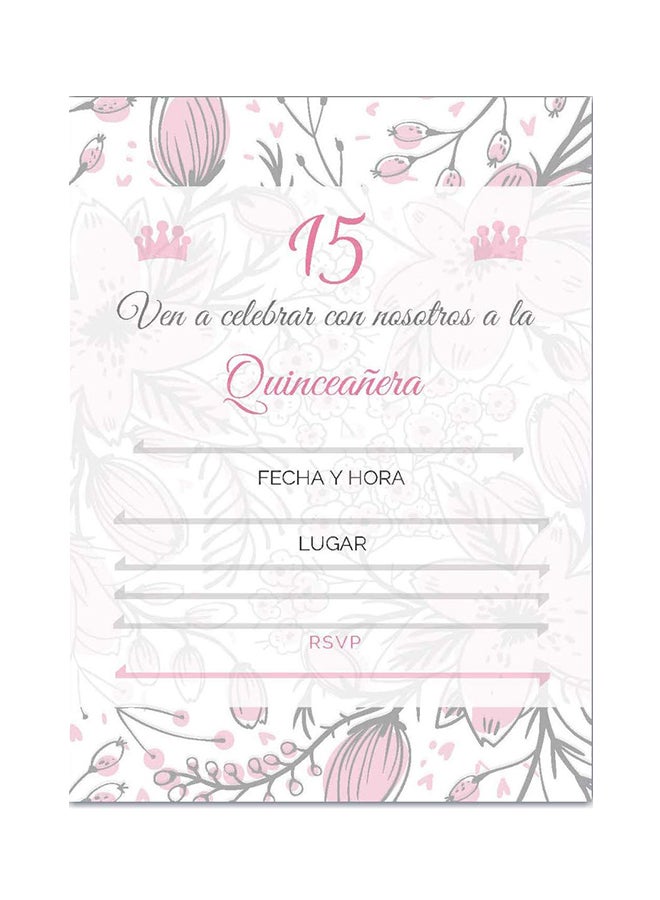 Elcer Pack Of 25 Quincenera Party Invitations With Envelopes - Image 1