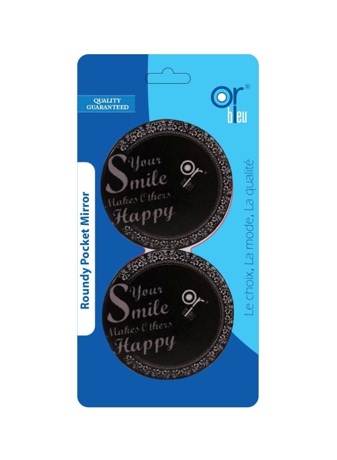 Round Pocket Mirror Black
