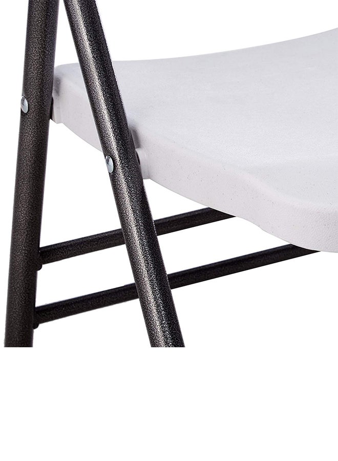 COSCO 4 Piece Resin Folding Chair With Molded Seat And Back White/Black  - Image 4
