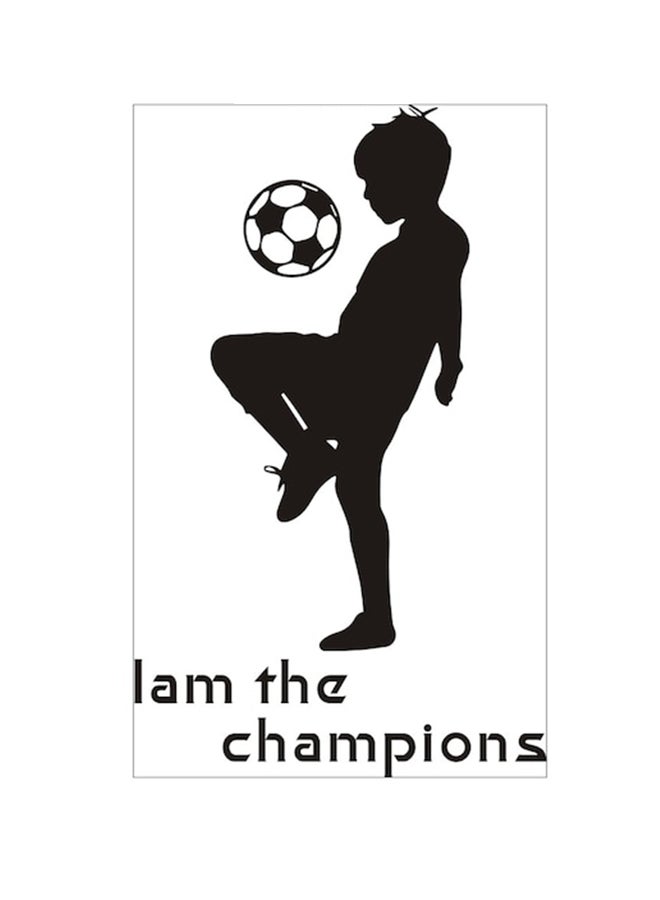 بيوينتي ملصق جداري ذاتي اللصق يعبر عن رسم لولد وكرة قدم أسود 35 x 58سم - Image 1