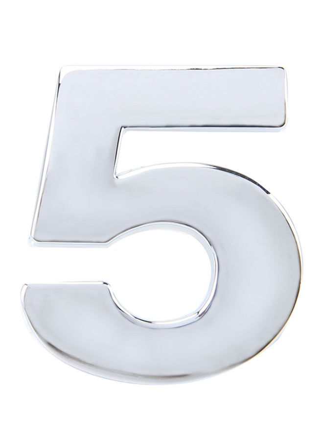 ملصق ذاتي اللصق بتصميم على شكل رقم "5" ثلاثي الأبعاد لشارة الشعار على السيارة - Image 1