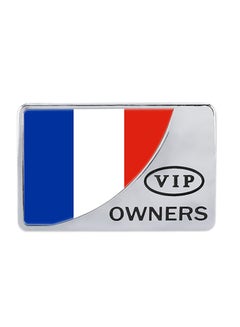 Universal Car France Flag Rectangular Metal Decorative Sticker