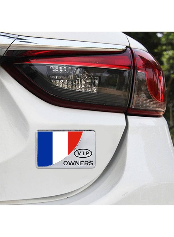 Generic - Universal Car France Flag Rectangular Metal Decorative Sticker - Image 1