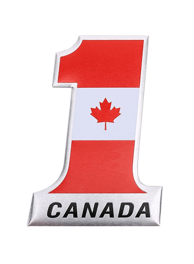 Generic Universal Car Canada Flag Number 1 Shape Metal Decorative Sticker  - Image 1