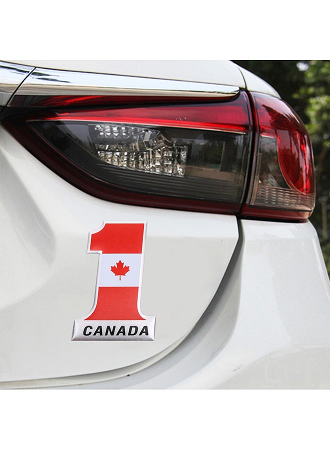 Generic Universal Car Canada Flag Number 1 Shape Metal Decorative Sticker  - Image 4