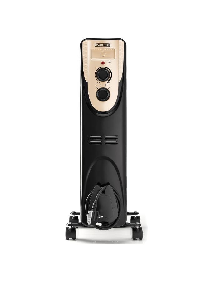 BLACK+DECKER 7 Fin Oil Radiator 1500W 1500.0 W OR070D Black  - Image 2