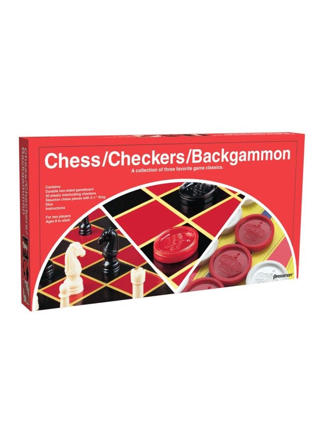 Pressman 3-In-1 Chess, Checkers And Backgammon Board Game Set  - Image 4