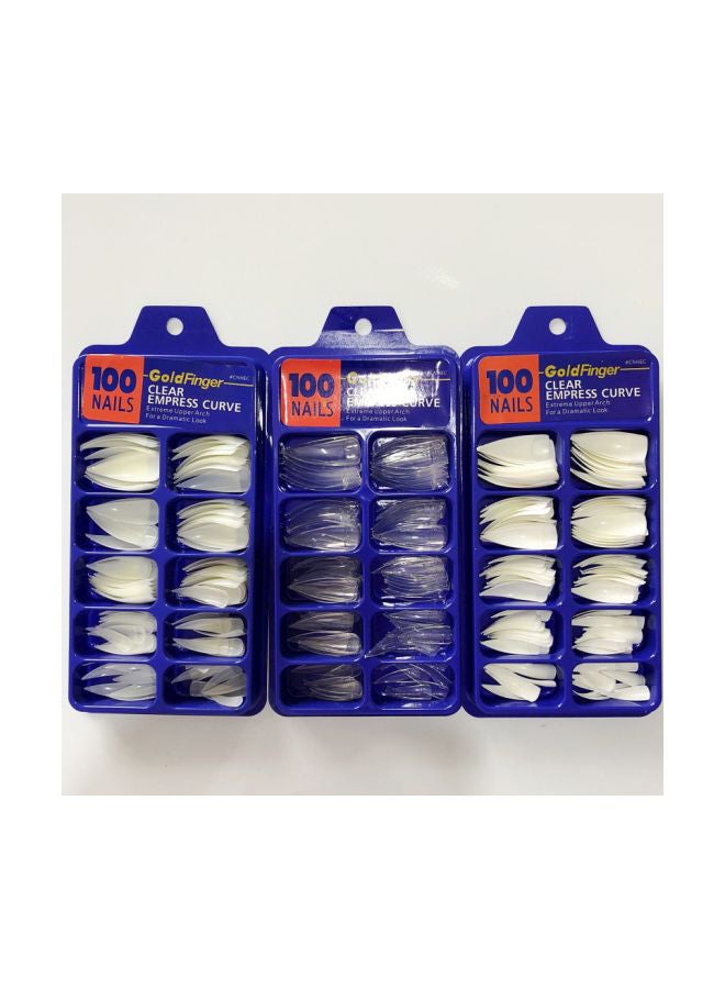 100-Piece Empress Curve Artificial Toe Nail Set White - Image 3