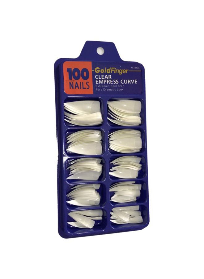 100-Piece Empress Curve Artificial Toe Nail Set White - Image 1