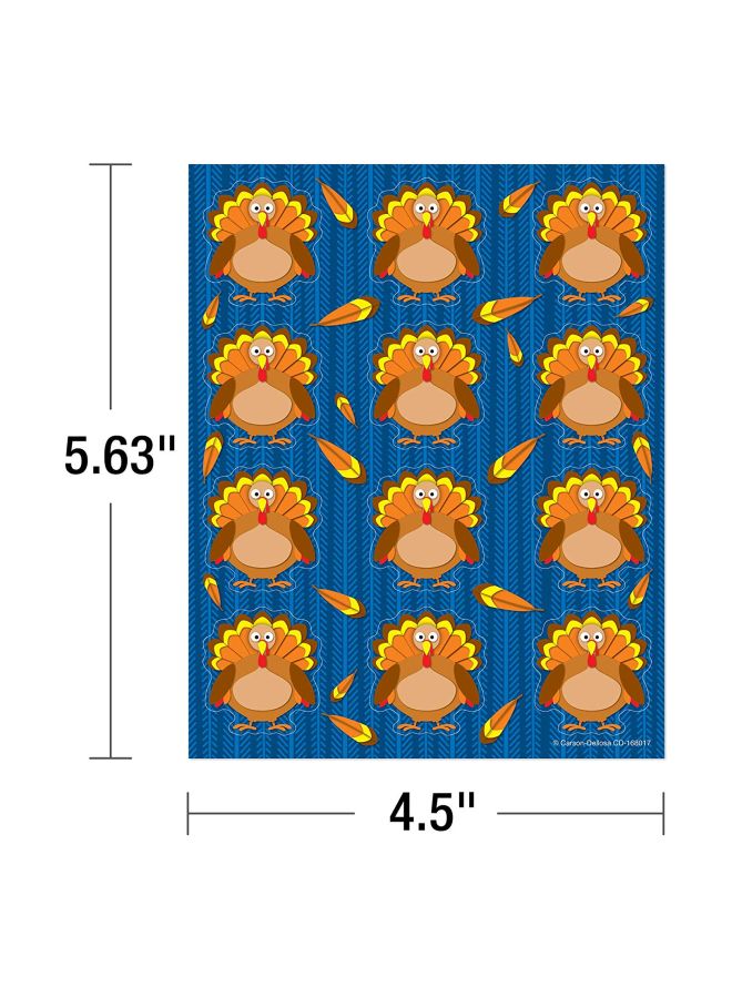 Carson-Dellosa 72-Piece Turkeys Shape Sticker Set - Image 3