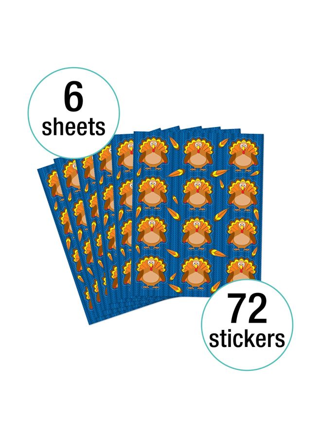 Carson-Dellosa 72-Piece Turkeys Shape Sticker Set - Image 2