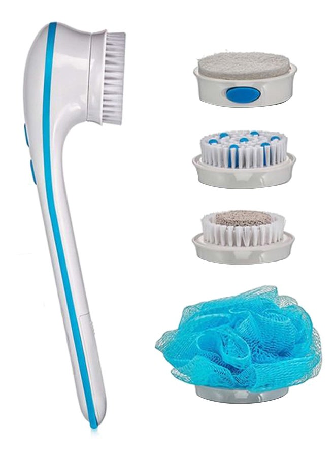 5-In-1 Electric SPA Massage Bath Brush White/Blue 36cm