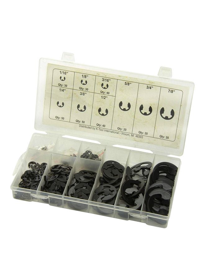 K-Tool International - 300-Piece E-Clip Set Black - Image 1