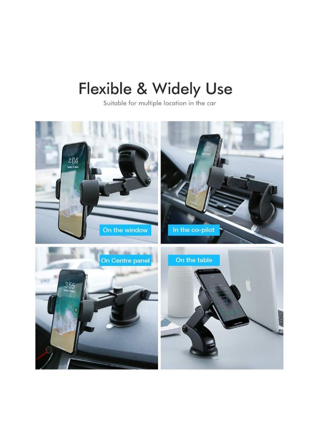 FLOVEME Dashboard/Windshield Car Mount Phone Holder Black - Image 4