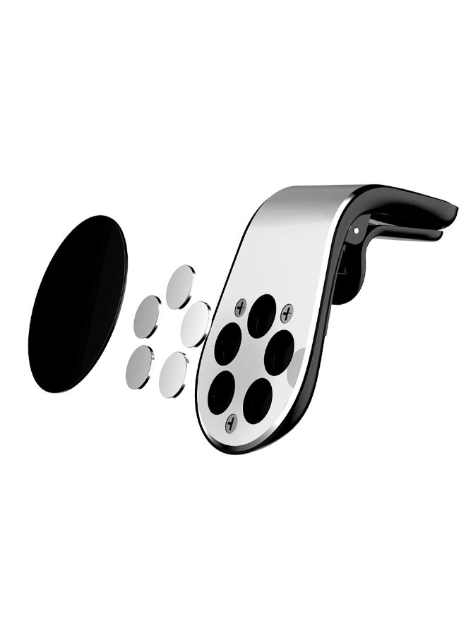 Car Air Vent Magnetic Phone Holder Silver/Black - Image 3