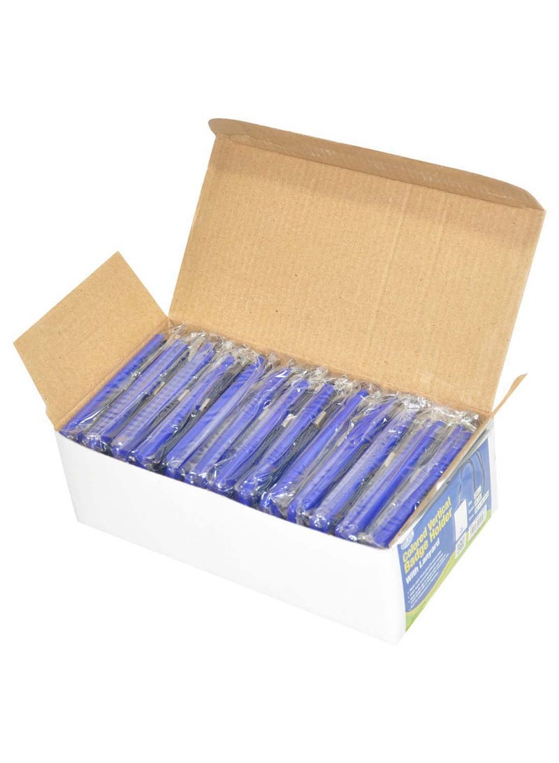 25-Piece Colored Vertical Badge Set With Lanyard Blue