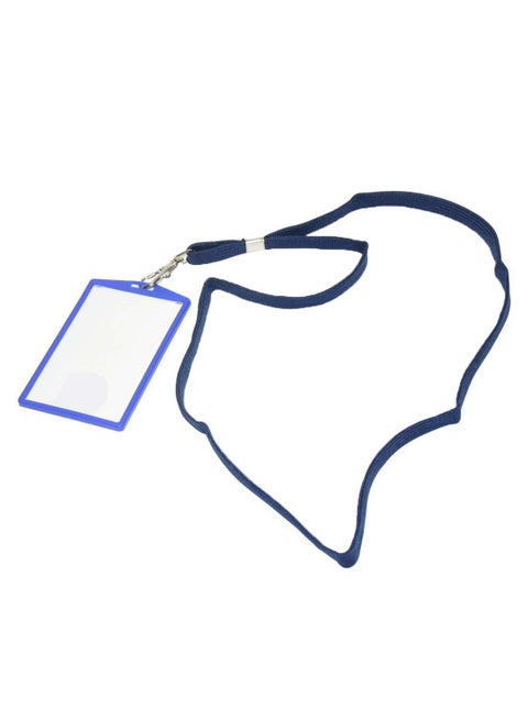 25-Piece Colored Vertical Badge Set With Lanyard Blue