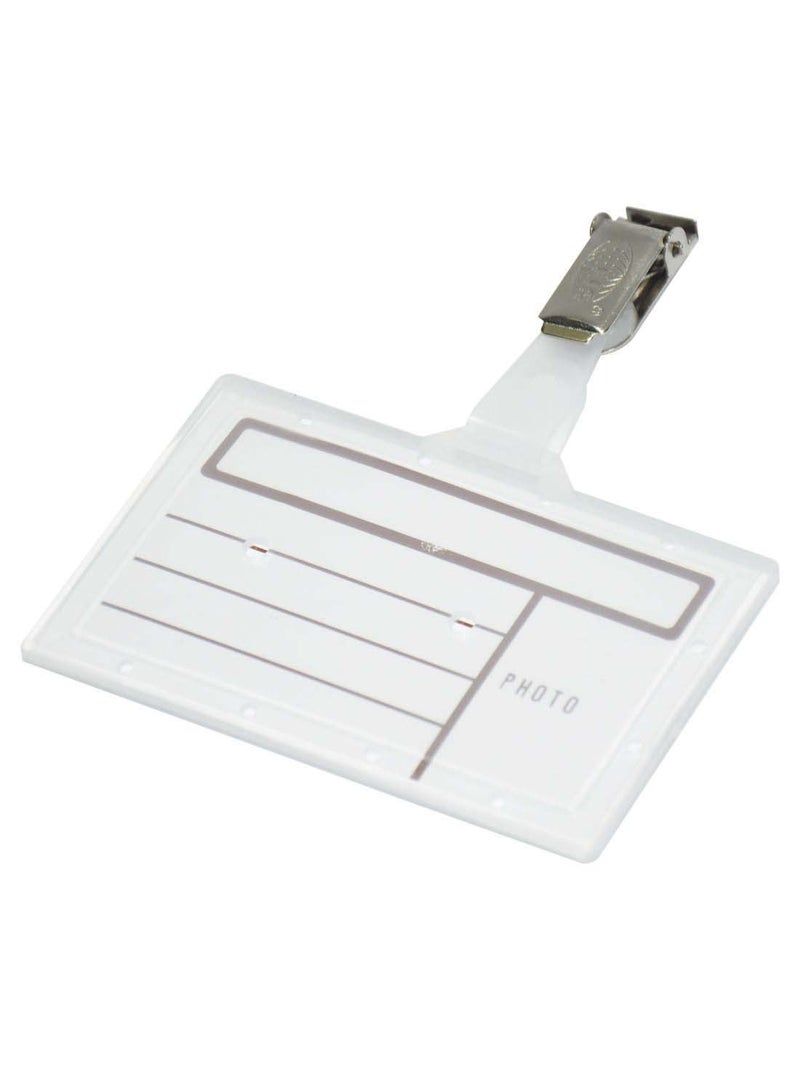 إف اي أس  طقم شارات اسم بمشابك من 50 قطعة شفاف/فضي - Image 1