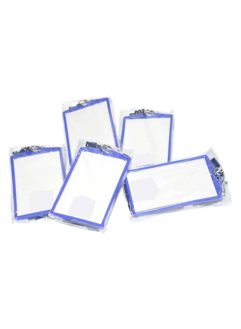 25-Piece Colored Vertical Badge Set With Lanyard Blue