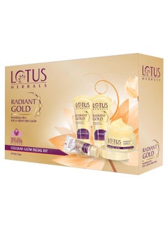 Lotus Herbal Radiant Gold Cellular Glow Facial Kit 170grams 