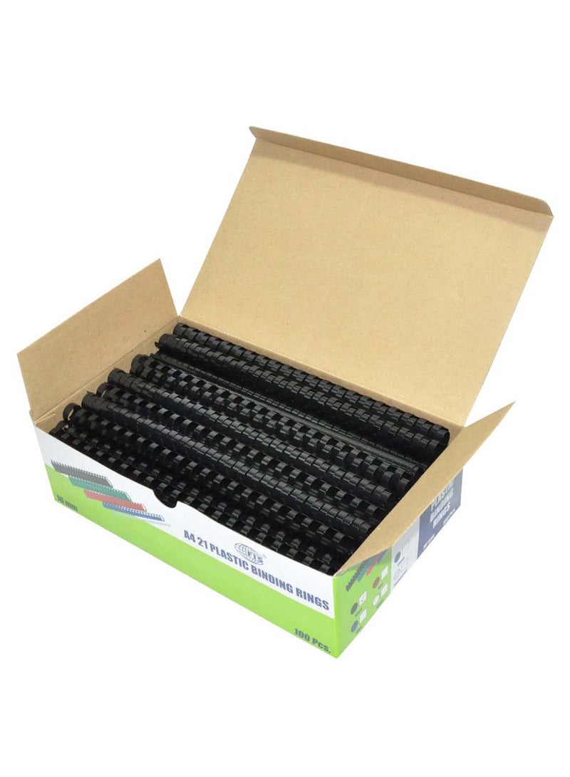 FIS 100-Piece A4 Binding Rings Set Black  - Image 2