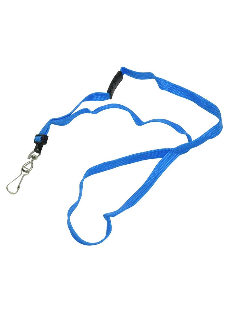 FIS 100-Piece Name Badge Lanyard Set With Clip Blue/Silver/Black - Image 1