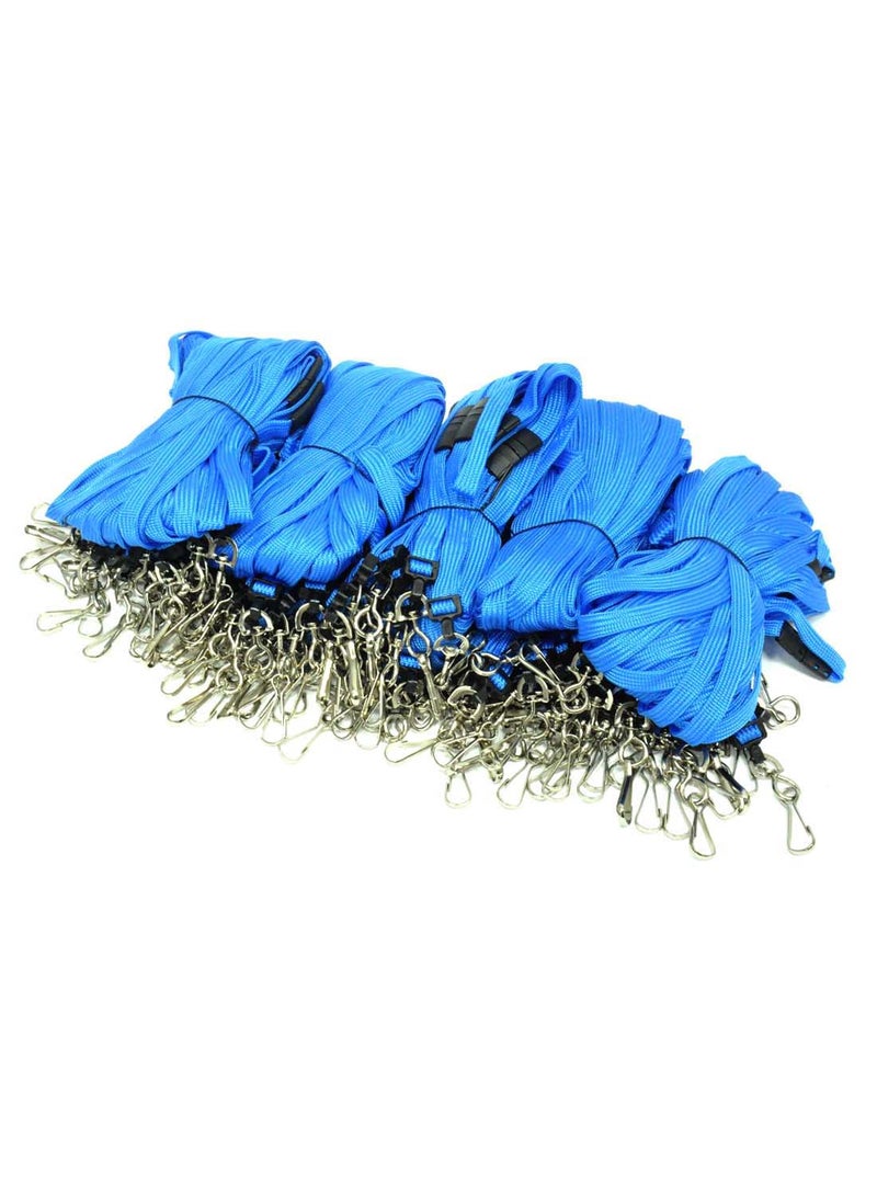 FIS 100-Piece Name Badge Lanyard Set With Clip Blue/Silver/Black - Image 2
