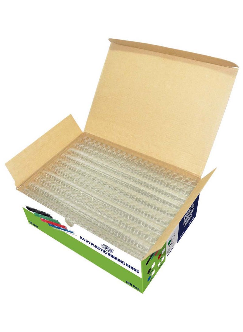 FIS 100-Piece A4 Binding Rings Set Clear - Image 2