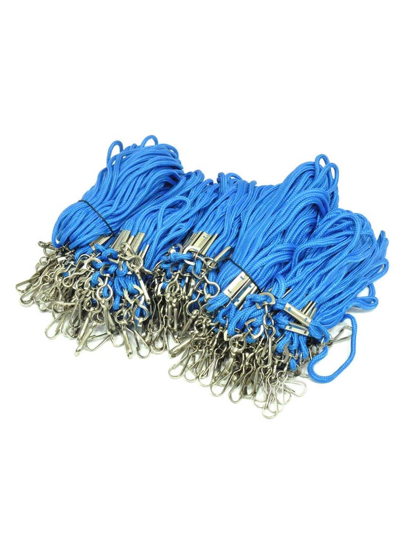 FIS 100-Piece Name Badge Lanyard Set With Clip Blue/Silver - Image 2