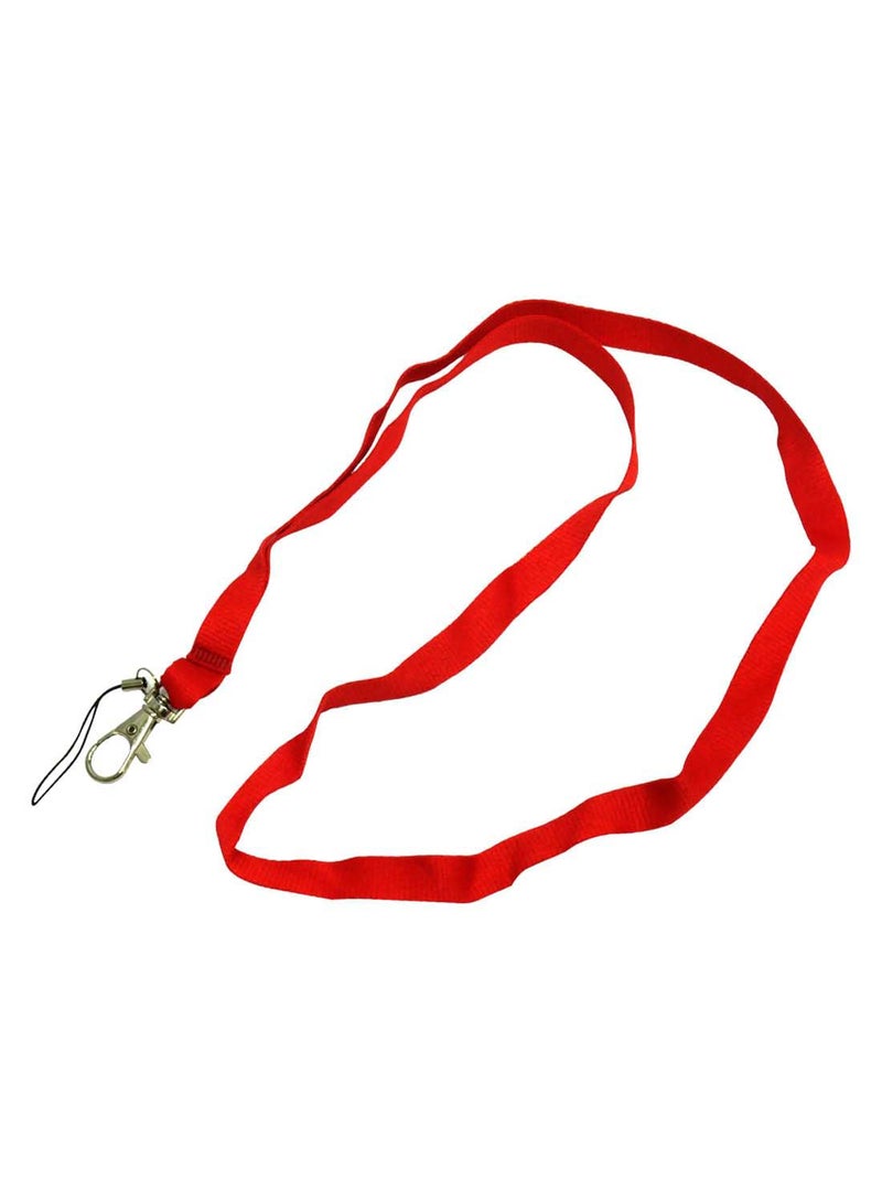 FIS 100-Piece Name Badge Lanyard Set With Clip Red/Gold - Image 1