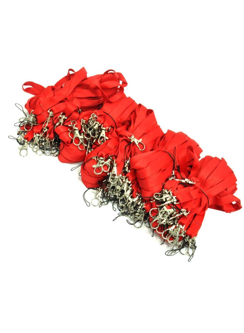 FIS 100-Piece Name Badge Lanyard Set With Clip Red/Gold - Image 2