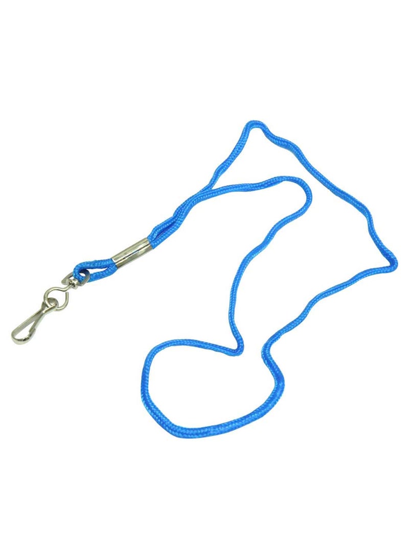 FIS 100-Piece Name Badge Lanyard Set With Clip Blue/Silver - Image 1