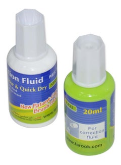 FIS Pack Of 12 Correction Fluid And Thinner Bottle Green/White  - Image 1