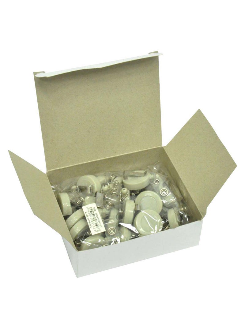 FIS 25-Piece Name Badge Reel set White/Clear - Image 2