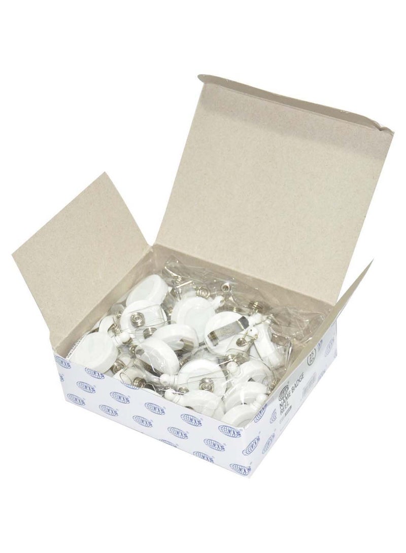 FIS 25-Piece Name Badge Reel set White/Clear - Image 3