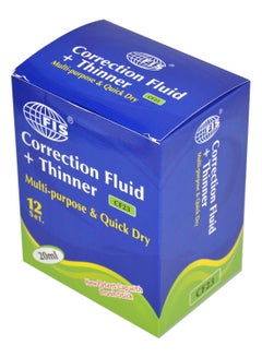 FIS Pack Of 12 Correction Fluid And Thinner Bottle Green/White  - Image 3