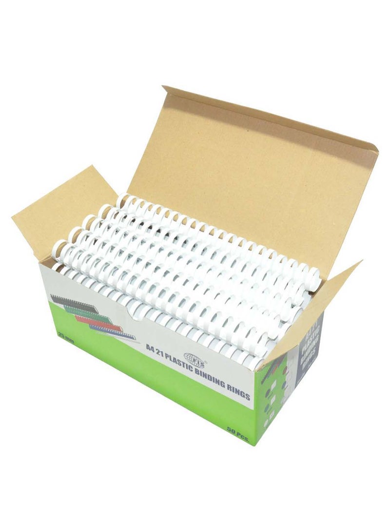 FIS 50-Piece Binding Rings Set White  - Image 2