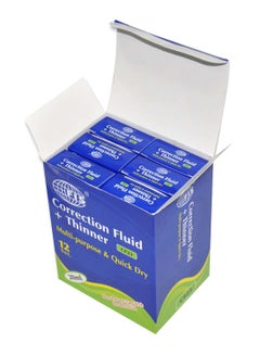 FIS Pack Of 12 Correction Fluid And Thinner Bottle Green/White  - Image 2